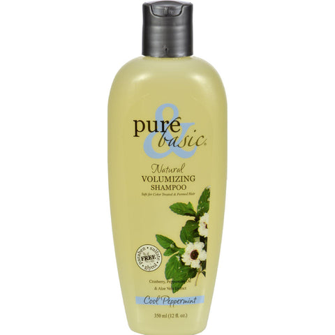 Pure And Basic Natural Volumizing Shampoo Cool Peppermint - 12 Fl Oz