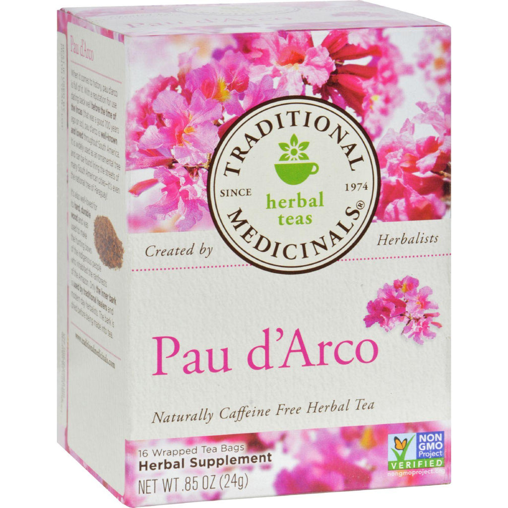 Traditional Medicinals Pau D'arco Herbal Tea - 16 Tea Bags - Case Of 6