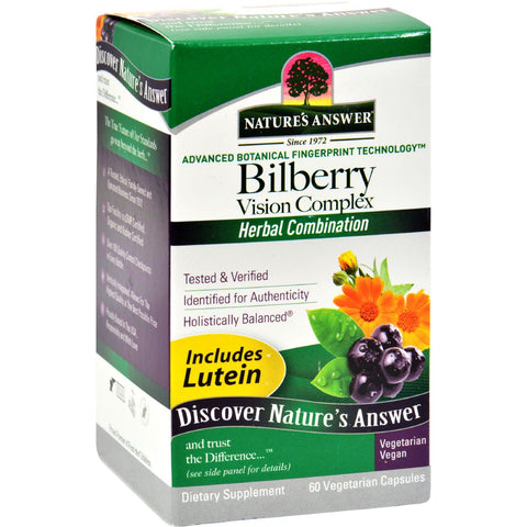Nature's Answer Bilberry Vision Complex Plus Lutein - 60 Vegetarian Capsules