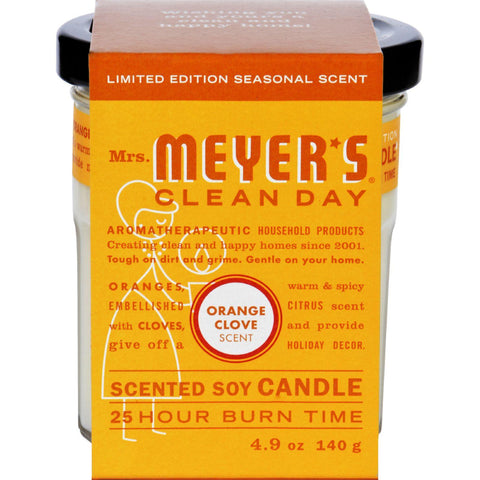 Mrs. Meyer's Soy Candle - Orange Clove - Case Of 6 - 4.9 Oz Candles