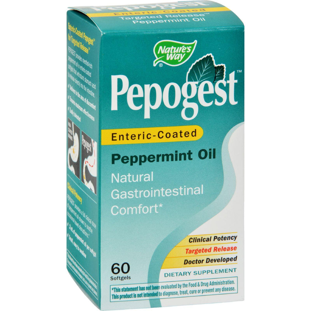 Nature's Way Pepogest Peppermint Oil - 60 Softgels
