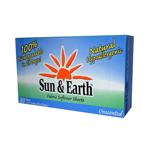 Sun And Earth Unscented Fabric Sheets - Case Of 6 - 80 Count