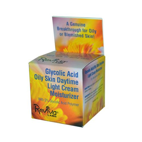 Reviva Labs Glycolic Acid Oily Skin Daytime Light Cream Moisturizer - 1.5 Oz