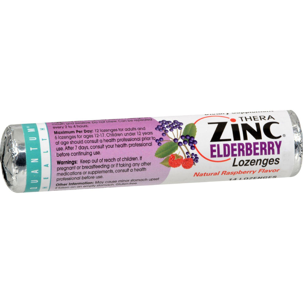 Quantum Zinc Lozenges Elderberry Raspberry - 1.2 Oz - Case Of 12