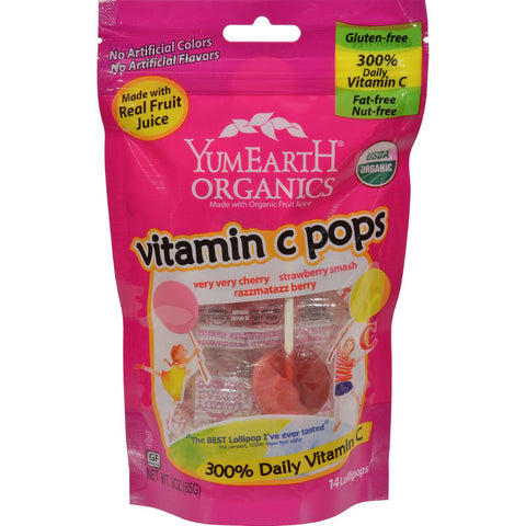 Yummy Earth Organic Vitamin C Pops - 3 Oz - Case Of 6