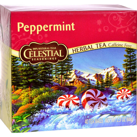Celestial Seasonings Herbal Tea Caffeine Free Peppermint - 40 Tea Bags - Case Of 6