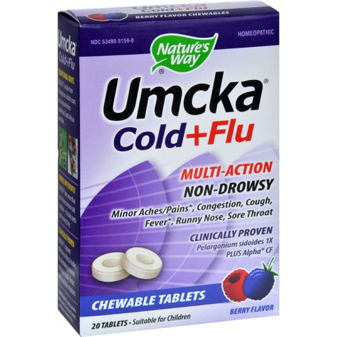 Nature's Way Umcka Cold Plus Flu Berry - 20 Chewables