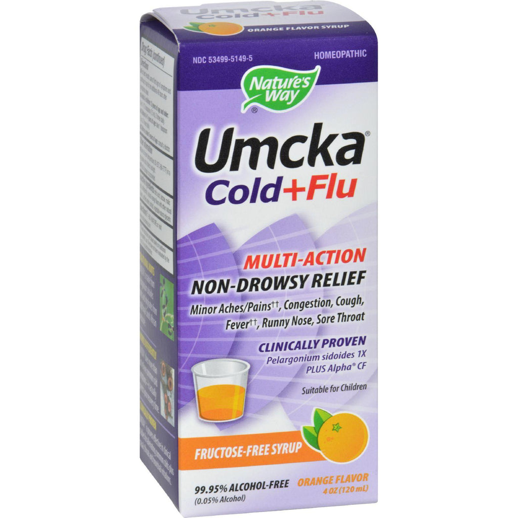 Nature's Way Umcka Cold And Flu Sugar-free Syrup Orange - 4 Fl Oz