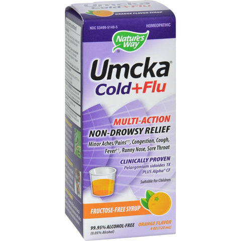 Nature's Way Umcka Cold And Flu Sugar-free Syrup Orange - 4 Fl Oz