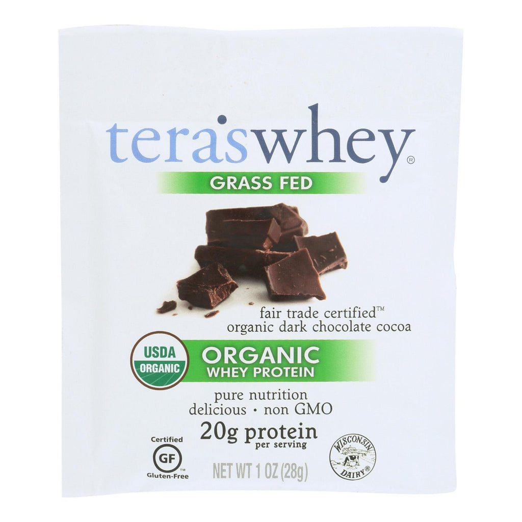 Teras Whey Protein Powder - Whey - Organic - Fair Trade Certified Dark Chocolate Cocoa - 1 Oz - Case Of 12