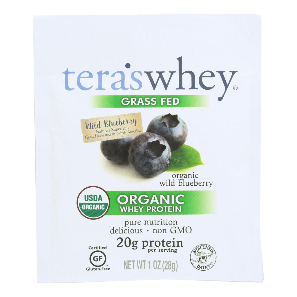 Teras Whey Protein Powder - Whey - Organic - Wild Blueberry - 1 Oz - Case Of 12