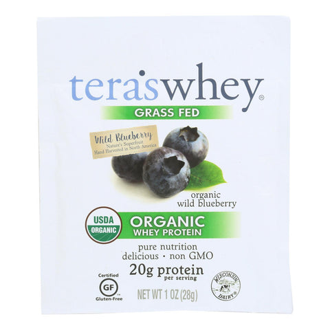 Teras Whey Protein Powder - Whey - Organic - Wild Blueberry - 1 Oz - Case Of 12