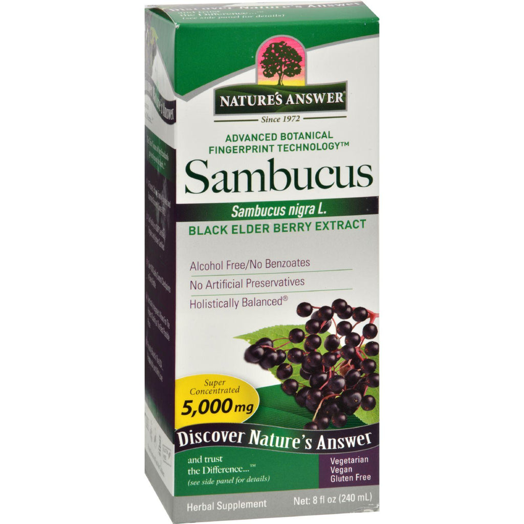 Nature's Answer Sambucus Nigra Black Elder Berry Extract - 8 Fl Oz