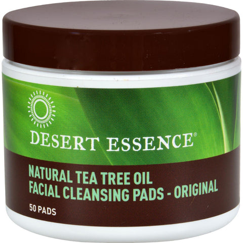Desert Essence Natural Tea Tree Oil Facial Cleansing Pads - Original - 50 Pads