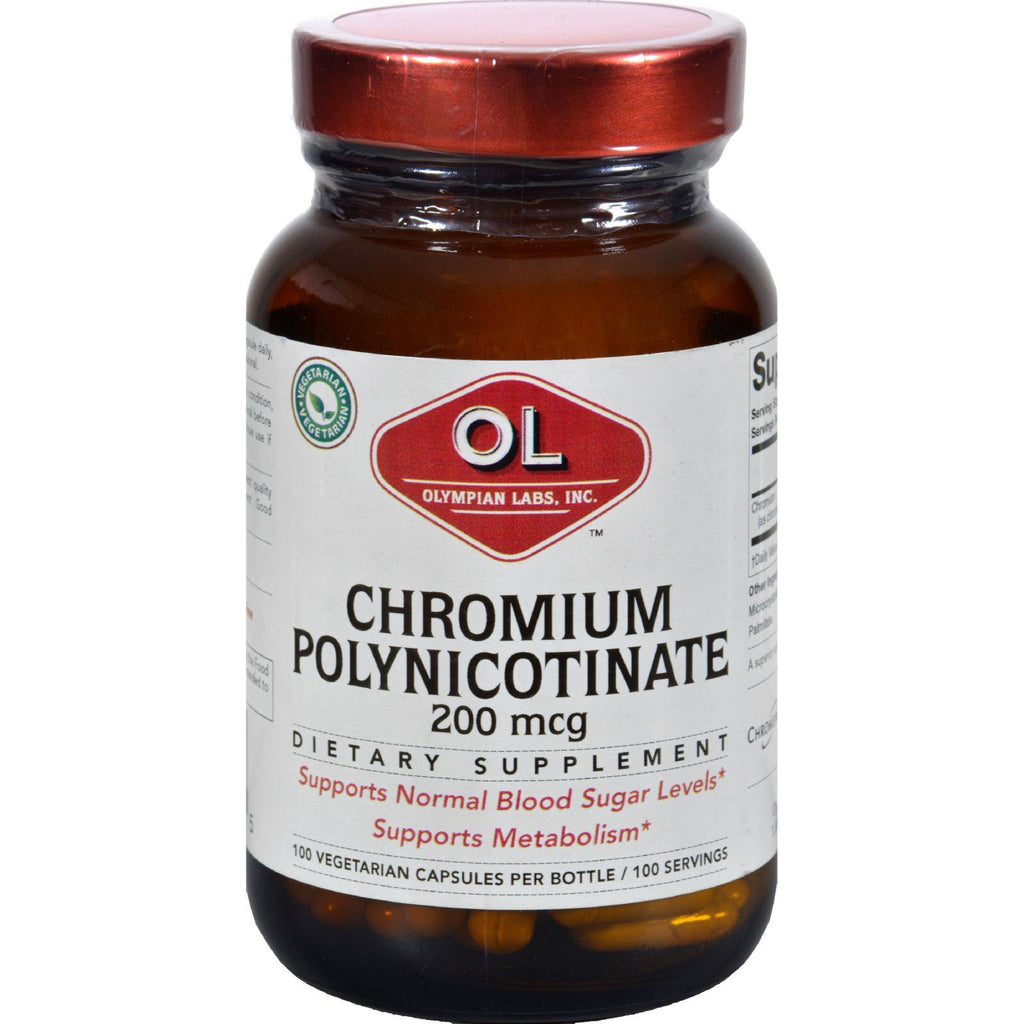 Olympian Labs Chromium Polynicotinate - 200 Mg - 100 Vegetarian Capsules