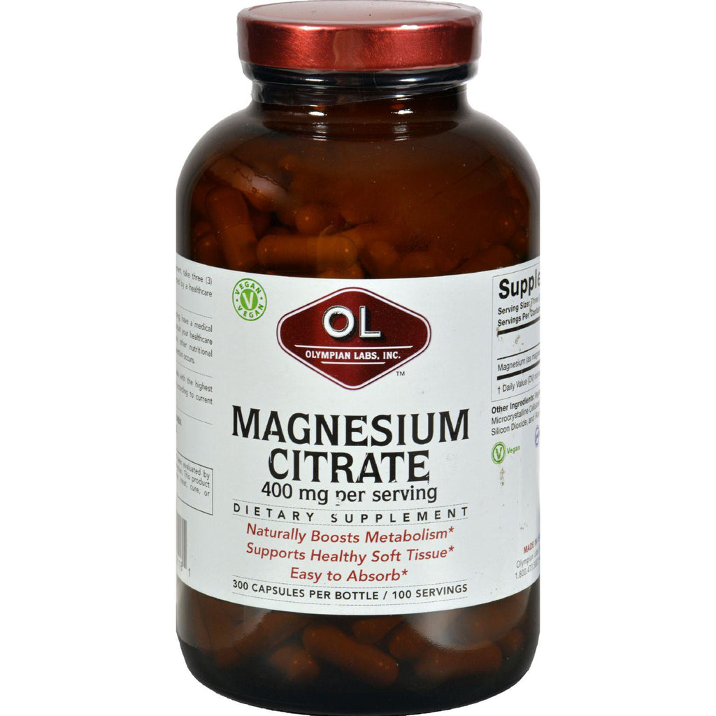 Olympian Labs Magnesium Citrate - 400 Mg - Value Size - 300 Capsules