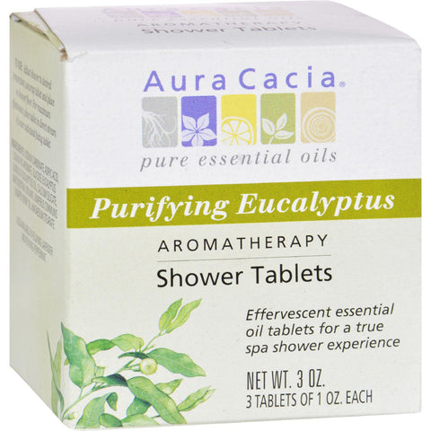 Aura Cacia Purifying Aromatherapy Shower Tablets Eucalyptus - 3 Tablets