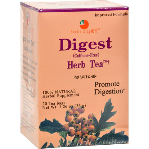 Health King Medicinal Teas Digest Herb Tea - Caffeine Free - 20 Tea Bags