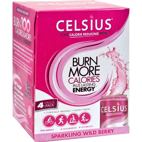 Celsius Sparkling Wild Berry - 12 Fl Oz Each - Pack Of 4