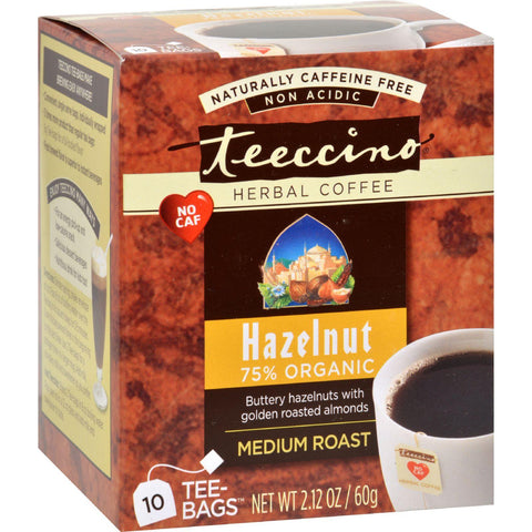 Teeccino Organic Tee Bags - Mediterranean Hazelnut - 10 Bags