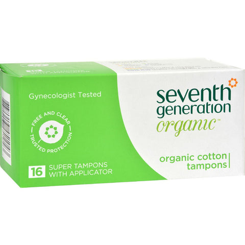 Seventh Generation Tampons - Super Applicator - 16 Ct - Case Of 12