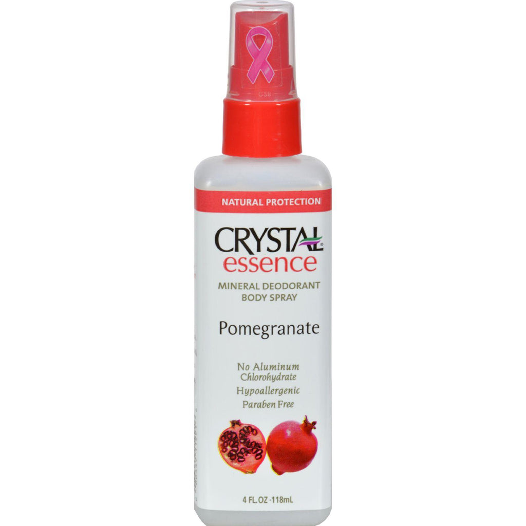 Crystal Essence Mineral Deodorant Body Spray Pomegranate - 4 Fl Oz