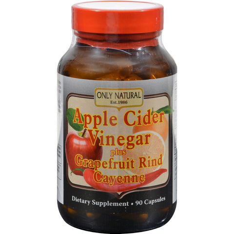 Only Natural Apple Cider Vinegar Plus Grapefruit Rind And Cayenne - 500 Mg - 90 Capsules