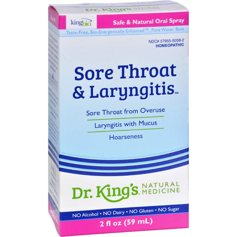 King Bio Homeopathic Sore Throat And Laryngitis Reliever - 2 Fl Oz