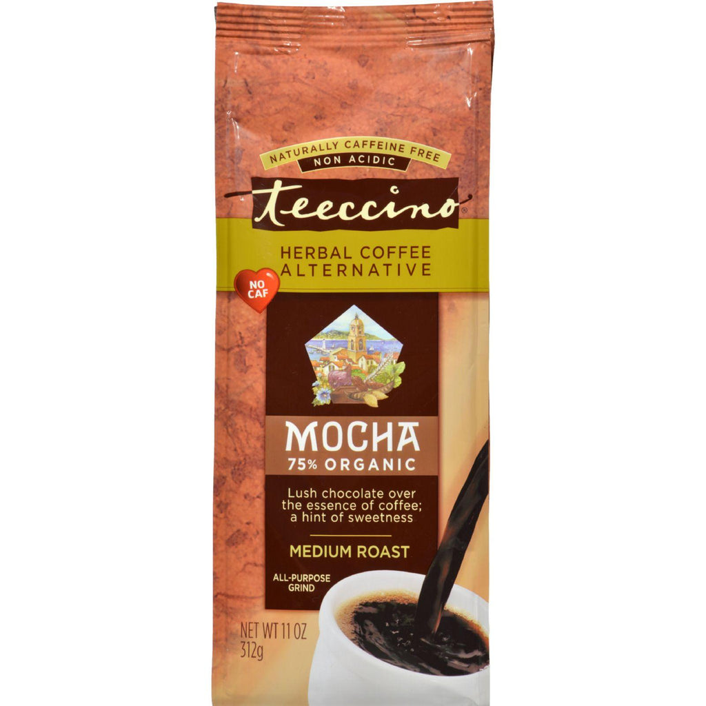 Teeccino Mediterranean Herbal Coffee - Mocha - Medium Roast - Caffeine Free - 11 Oz