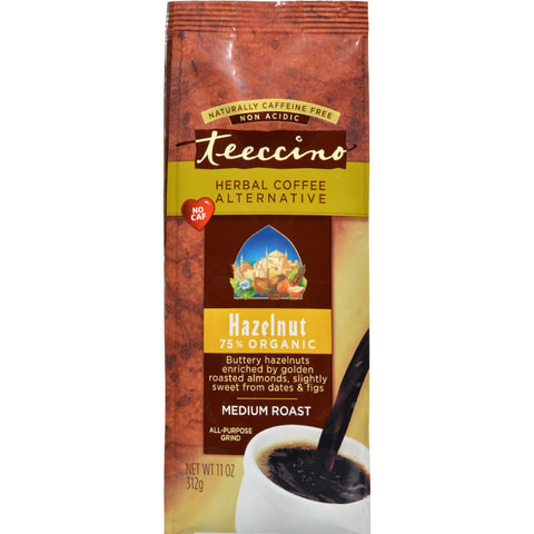 Teeccino Mediterranean Herbal Coffee - Hazelnut - Medium Roast - Caffeine Free - 11 Oz