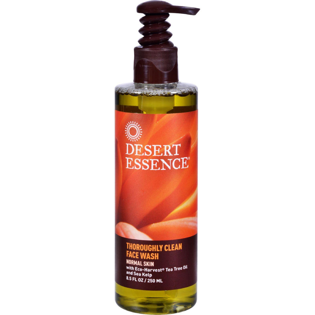 Desert Essence Thoroughly Clean Face Wash With Eco Harvest Tea Tree Oil And Sea Kelp - 8.5 Fl Oz