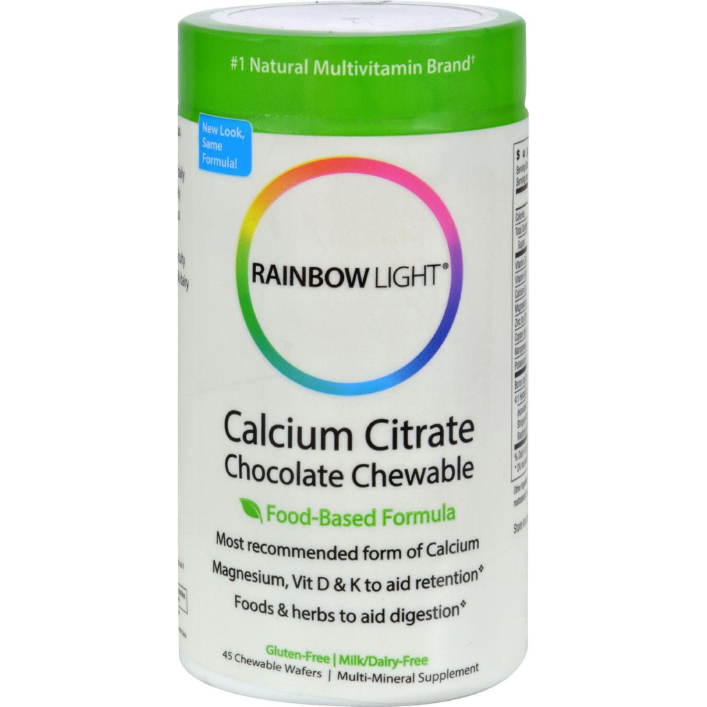 Rainbow Light Calcium Citrate Chocolate Chewables - 45 Chewable Wafers