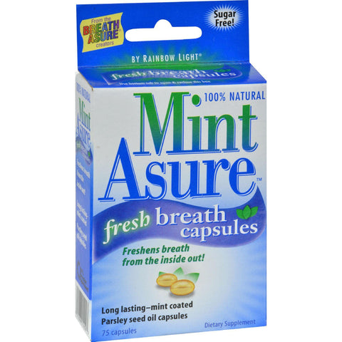 Rainbow Light Fresh Breath Capsules - 100 Percent Natural - Mint Asure - 75 Softgels