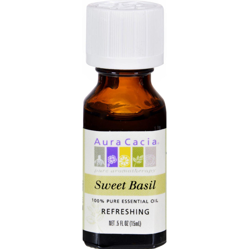 Aura Cacia Pure Essential Oil Sweet Basil - 0.5 Fl Oz