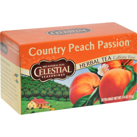 Celestial Seasonings Herbal Tea Caffeine Free Country Peach Passion - 20 Tea Bags - Case Of 6