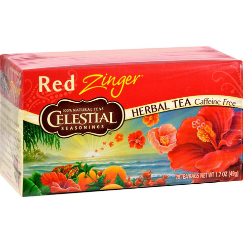 Celestial Seasonings Herbal Tea Caffeine Free Red Zinger - 20 Tea Bags - Case Of 6