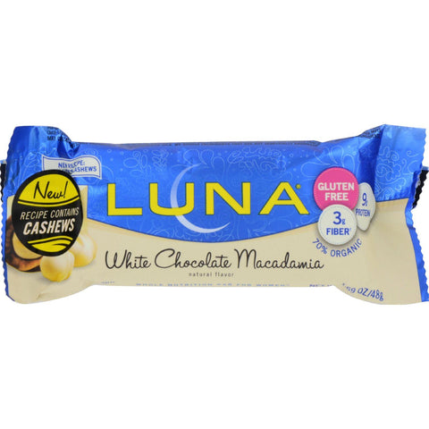 Clif Bar Luna Bar - Organic White Chocolate Macadamia Nut - Case Of 15 - 1.69 Oz