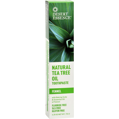 Desert Essence Natural Tea Tree Oil Toothpaste Fennel - 6.4 Oz