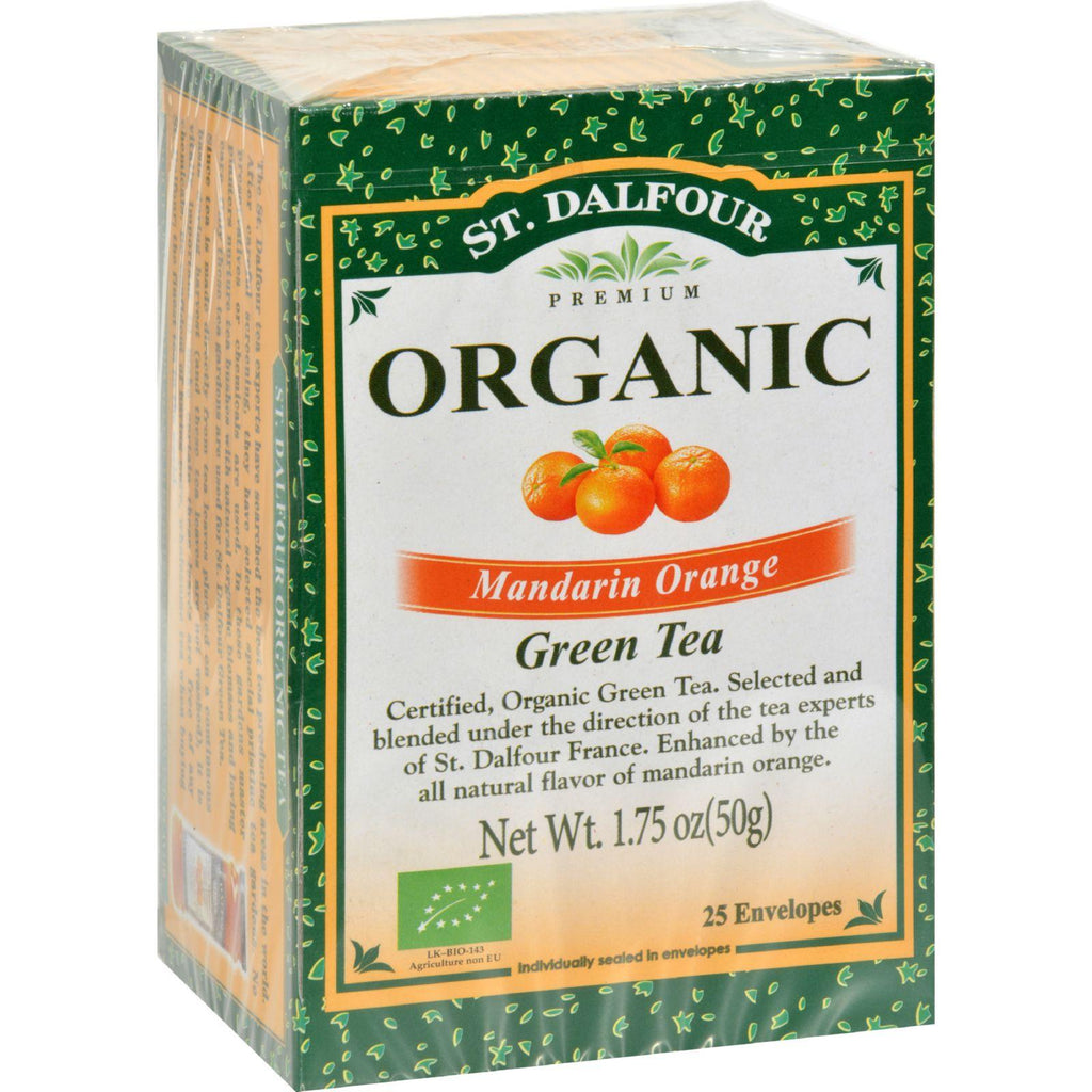 St Dalfour Organic Green Tea - Mandarin Orange - 25 Tea Bags