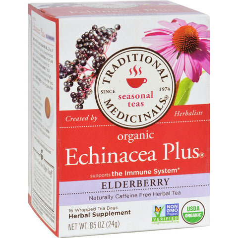 Traditional Medicinals Organic Echinacea Elder Herbal Tea - 16 Tea Bags