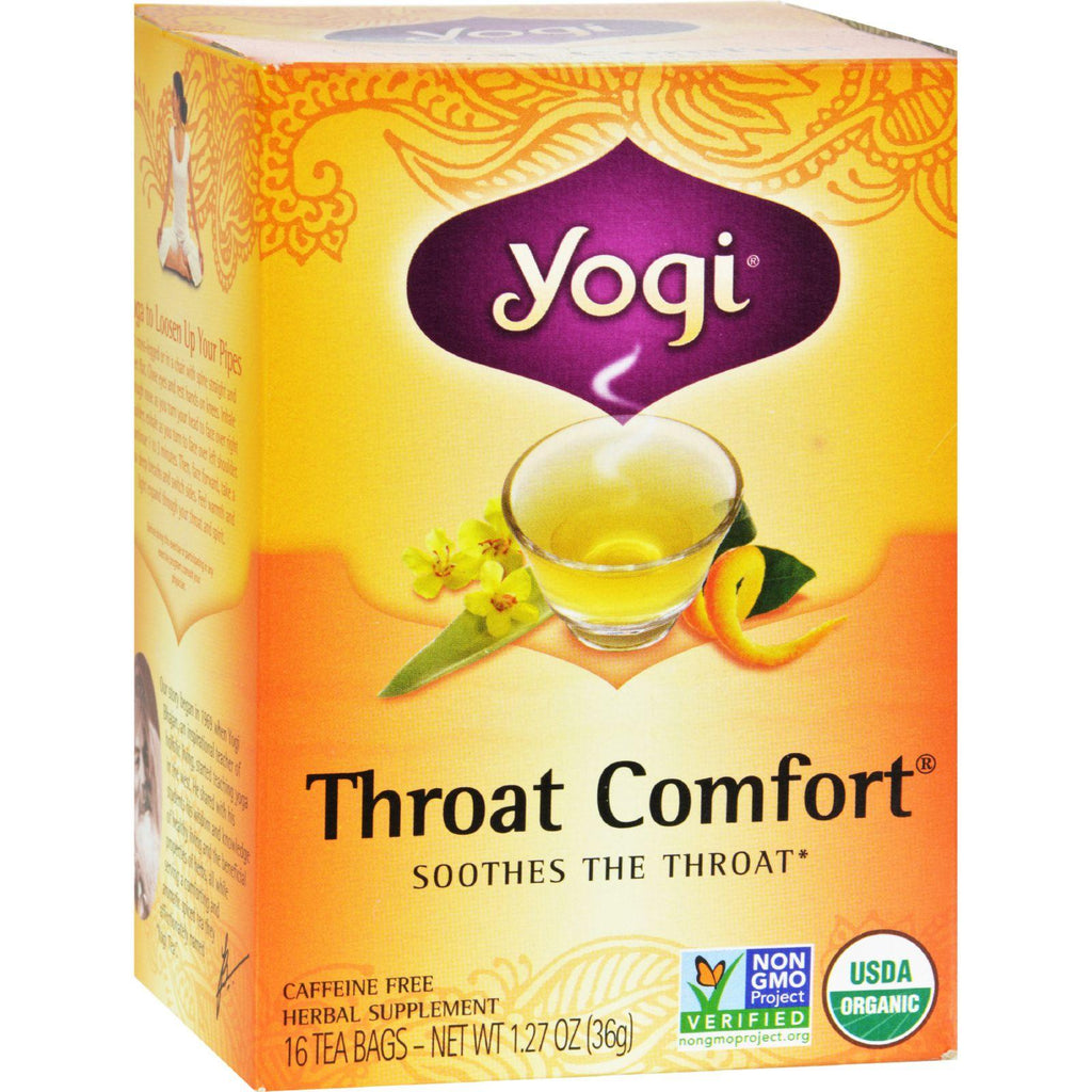Yogi Tea Organic - Throat Comfort - Caffeine Free - 16 Tea Bags
