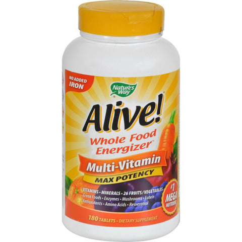 Nature's Way Alive Multi-vitamin No Iron Added - 180 Tablets