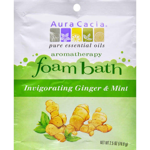 Aura Cacia Foam Bath Invigorating Ginger And Mint - 2.5 Oz - Case Of 6