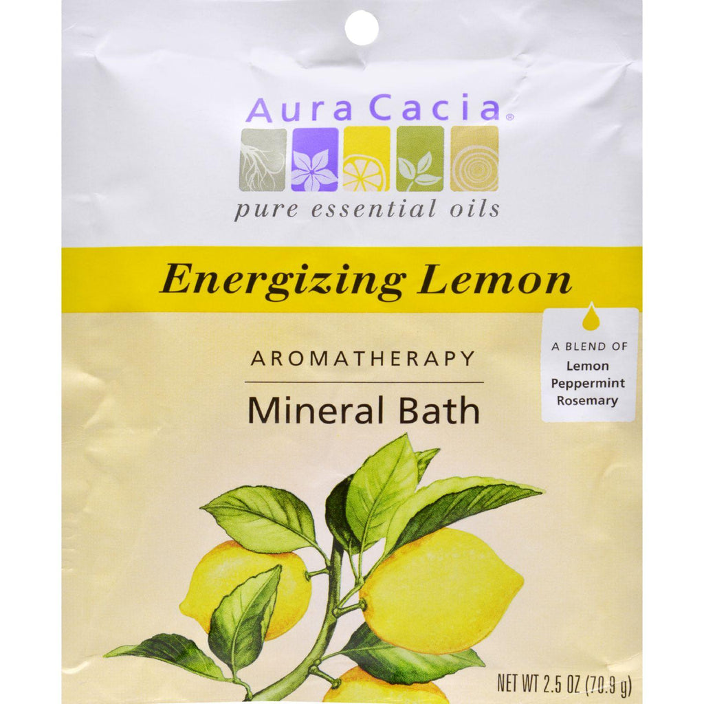 Aura Cacia Aromatherapy Mineral Bath Energizing Lemon - 2.5 Oz - Case Of 6