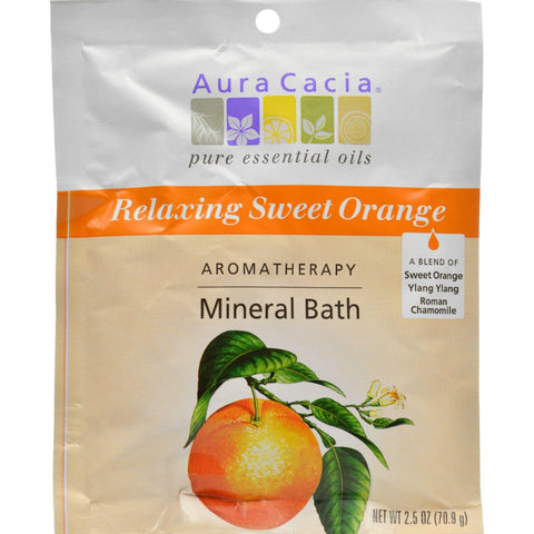Aura Cacia Aromatherapy Mineral Bath Relaxing Sweet Orange - 2.5 Oz - Case Of 6