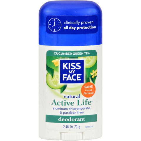 Kiss My Face Deodorant Active Life Cucumber Green Tea Aluminum Free - 2.48 Oz