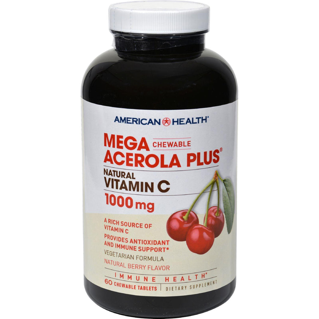 American Health Mega Acerola Plus Chewable Natural Berry - 60 Chewable Wafers