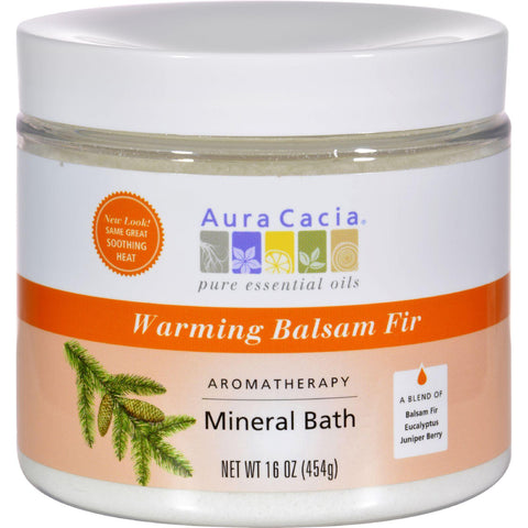 Aura Cacia Aromatherapy Mineral Bath Warming Balsam Fir - 16 Oz