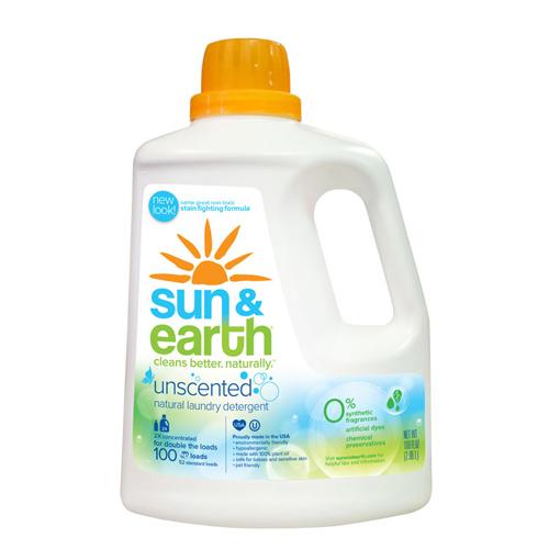 Sun And Earth Natural Laundry Detergent - Unscented - Case Of 4 - 100 Oz
