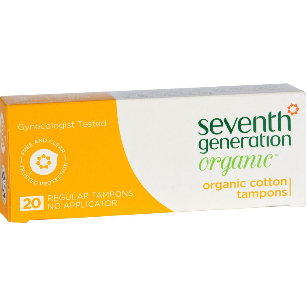 Seventh Generation Tampons - Applicator Free Regular - 20 Ct - Case Of 12